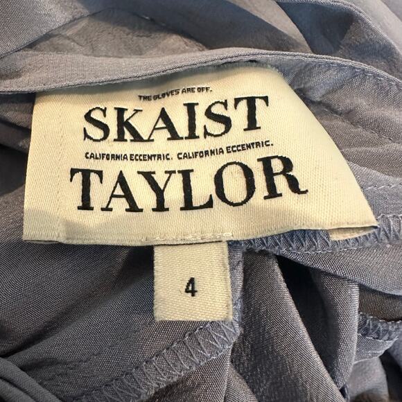 Skaist Taylor Blue Gray Silk Jumpsuit sz 4 - Picture 9 of 10